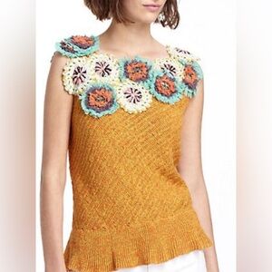 Edie Satsuma knit cotton and linen blend sweater tank size XS